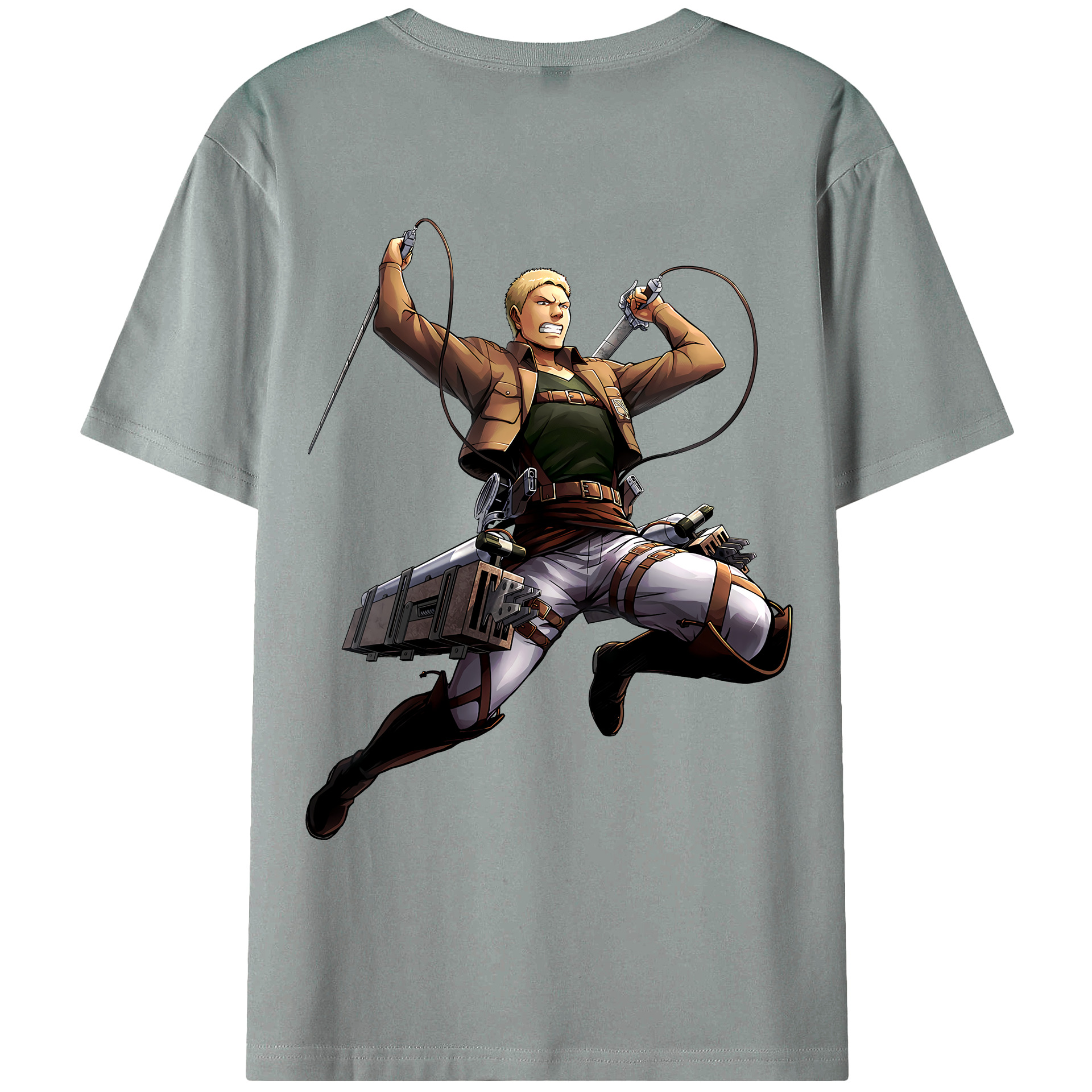 （画像用） 進撃の巨人 ライナー・ブラウン Attack on Titan Reiner Braun 綿100％ メンズ半袖Tシャツ（バックプリント） 通気性